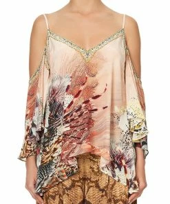 Camilla EBoutique (US) DROP SHOULDER STRAPPY BLOUSE COASTAL TREASURE
