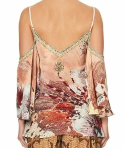 Camilla EBoutique (US) DROP SHOULDER STRAPPY BLOUSE COASTAL TREASURE