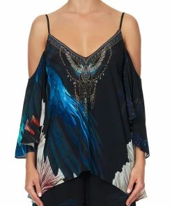 Camilla EBoutique (US) DROP SHOULDER STRAPPY BLOUSE NIGHT FLIGHT Up To 30% Off