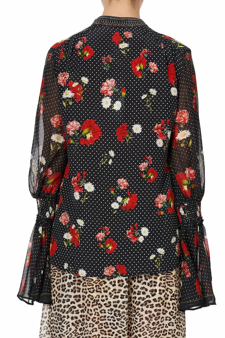 Camilla EBoutique (US) Sale Clothing ELASTIC SLEEVE TIE FRONT BLOUSE COASTAL PARISIENNE