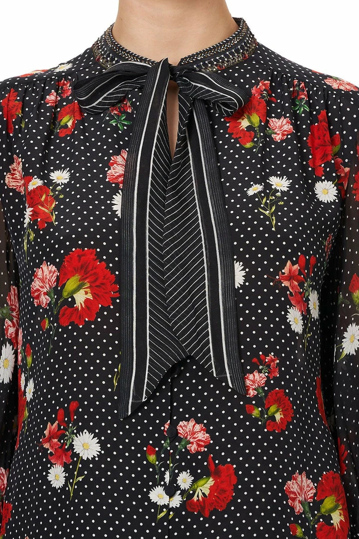 Camilla EBoutique (US) Sale Clothing ELASTIC SLEEVE TIE FRONT BLOUSE COASTAL PARISIENNE