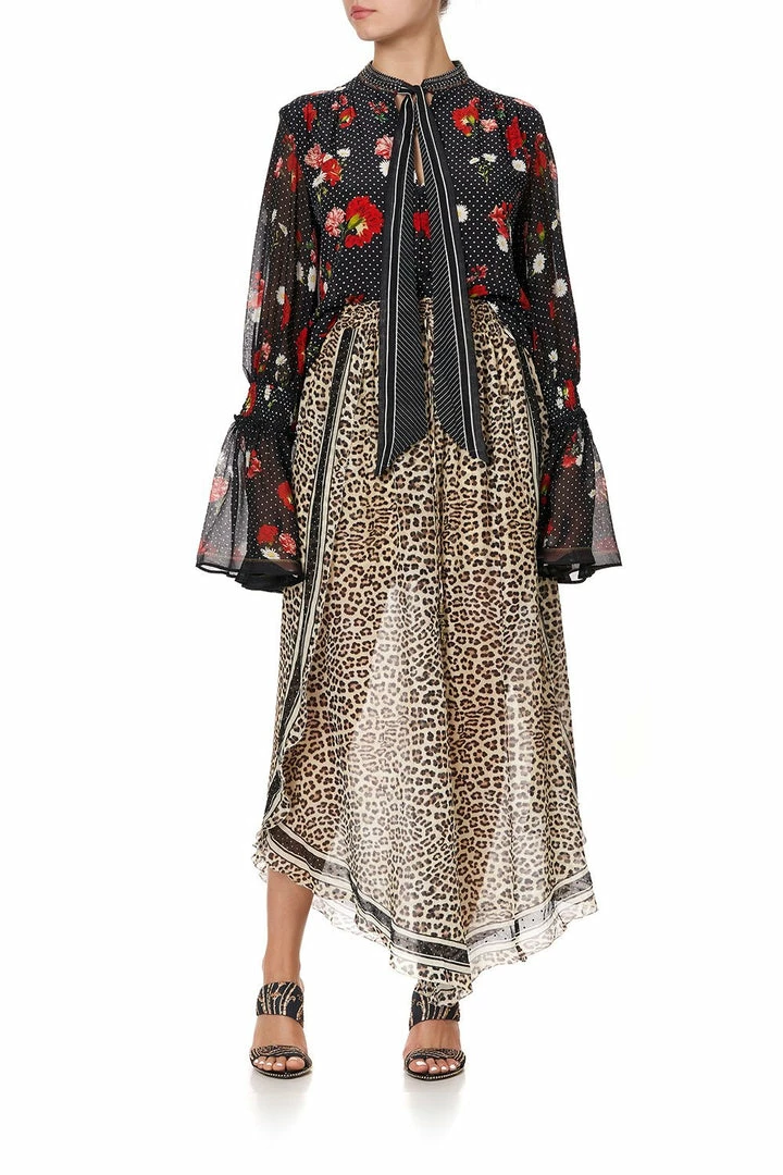 Camilla EBoutique (US) Sale Clothing ELASTIC SLEEVE TIE FRONT BLOUSE COASTAL PARISIENNE