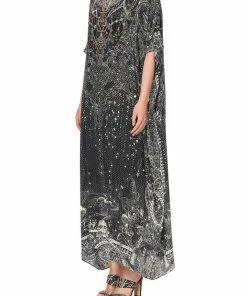 Camilla EBoutique (US) EMBELLISHED ROUND NECK KAFTAN MIDNIGHT PEARL