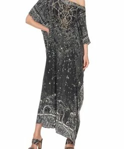 Camilla EBoutique (US) EMBELLISHED ROUND NECK KAFTAN MIDNIGHT PEARL