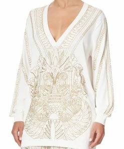 Camilla EBoutique (US) EMBELLISHED V NECK KNIT THE QUEENS CHAMBER Up To 30% Off