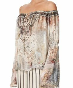 Camilla EBoutique (US) Up To 50% Off DROP SHOULDER BELL SLEEVE TOP LETTERS FROM HILDA