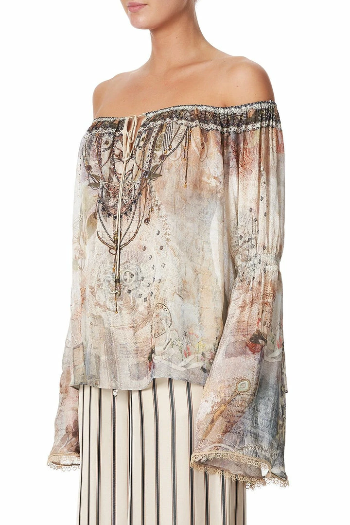 Camilla EBoutique (US) Up To 50% Off DROP SHOULDER BELL SLEEVE TOP LETTERS FROM HILDA