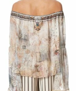 Camilla EBoutique (US) Up To 50% Off DROP SHOULDER BELL SLEEVE TOP LETTERS FROM HILDA