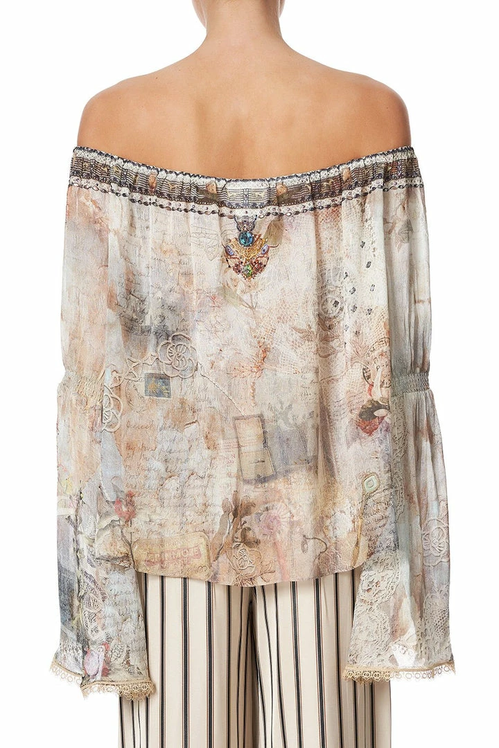 Camilla EBoutique (US) Up To 50% Off DROP SHOULDER BELL SLEEVE TOP LETTERS FROM HILDA