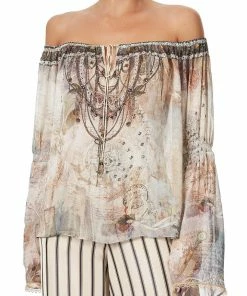 Camilla EBoutique (US) Up To 50% Off DROP SHOULDER BELL SLEEVE TOP LETTERS FROM HILDA