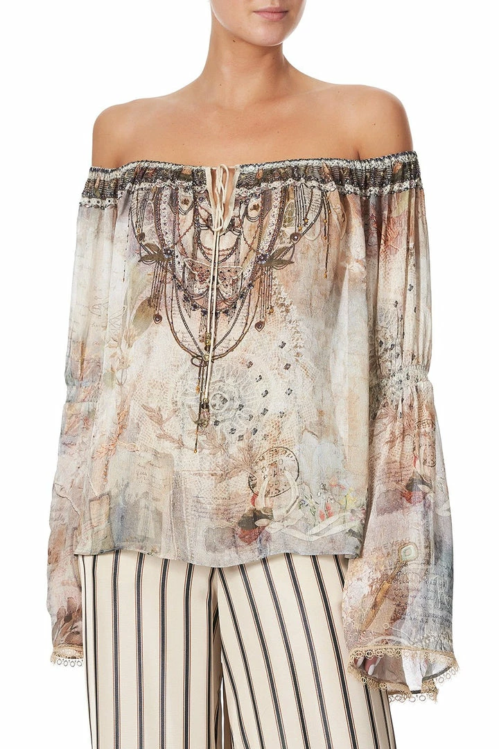 Camilla EBoutique (US) Up To 50% Off DROP SHOULDER BELL SLEEVE TOP LETTERS FROM HILDA