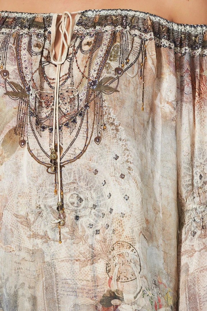 Camilla EBoutique (US) Up To 50% Off DROP SHOULDER BELL SLEEVE TOP LETTERS FROM HILDA