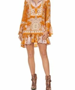 Camilla EBoutique (US) FRILL HEM LONG SLEEVE DRESS MARRAKESH MAIDEN