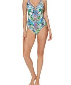 Camilla EBoutique (US) HALTER ONE PIECE WITH TRIM MOON GARDEN Up To 40% Off