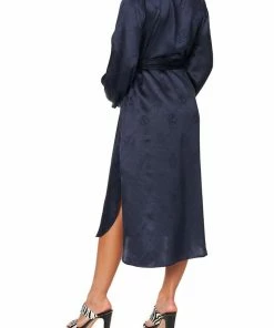 Camilla EBoutique (US) HIGH LOW MIDI SHIRT DRESS SOLID NAVY