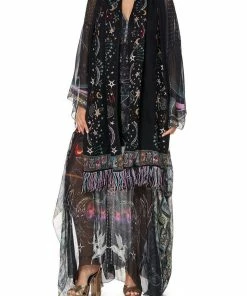 Camilla EBoutique (US) JACQUARD SCARF WITH FRINGING MIDNIGHT MOON HOUSE