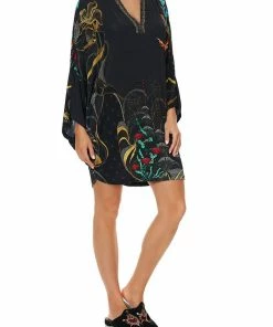 Camilla EBoutique (US) JERSEY SHORT KAFTAN WITH CURVED HEM WISE WINGS
