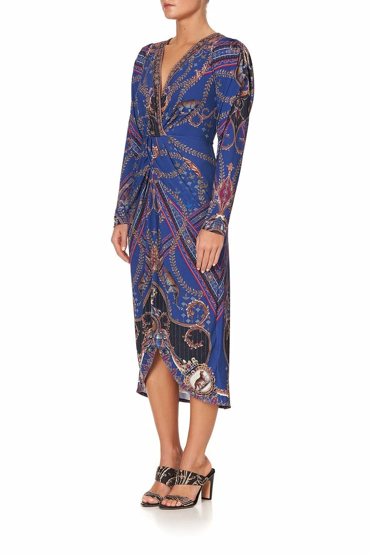 Camilla EBoutique (US) JERSEY TUCK DRESS WITH DRAPPED SLEEVES DINING HALL DARLING Up To 30% Off