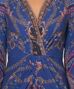 Camilla EBoutique (US) JERSEY TUCK DRESS WITH DRAPPED SLEEVES DINING HALL DARLING Up To 30% Off