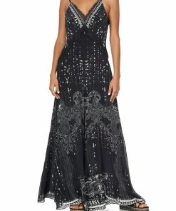 Camilla EBoutique (US) JUMPSUIT WITH SIDE PANELS AND GODET MIDNIGHT PEARL Sale Clothing