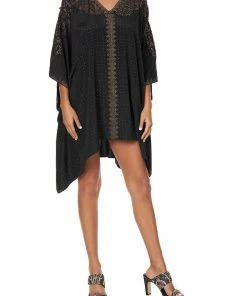 Camilla EBoutique (US) KAFTAN WITH BUTTON UP SLEEVES LUXE BLACK