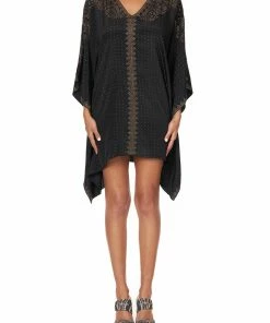 Camilla EBoutique (US) KAFTAN WITH BUTTON UP SLEEVES LUXE BLACK