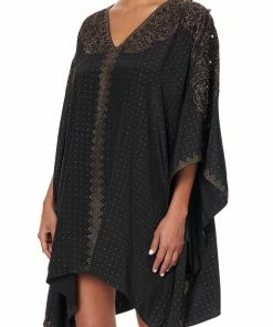 Camilla EBoutique (US) KAFTAN WITH BUTTON UP SLEEVES LUXE BLACK