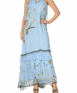 Camilla EBoutique (US) KEYHOLE NECK LONG DRESS FAIRY FOUNTAIN