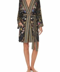 Camilla EBoutique (US) Sale Activewear & Loungewear LOUNGE KIMONO WITH TIE BELT DANCING IN THE DARK