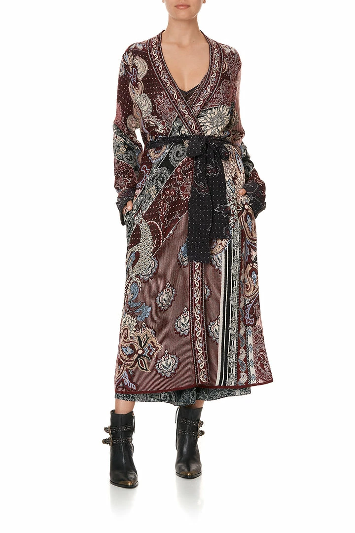 Camilla EBoutique (US) Up To 40% Off KNIT COAT WITH WOVEN DETAIL TALE OF THE FIRE BIRD