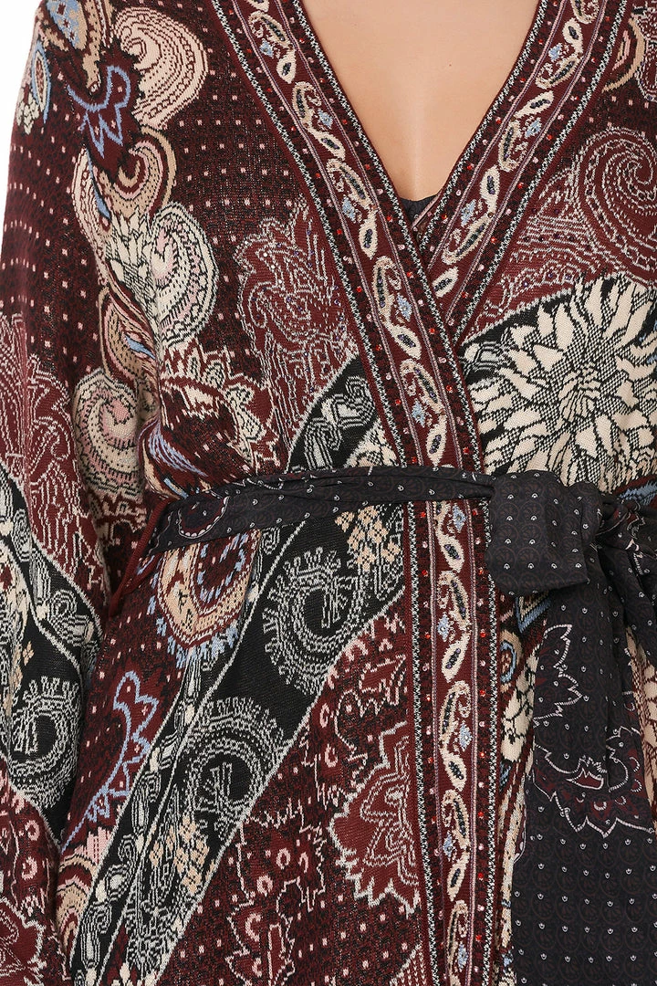 Camilla EBoutique (US) Up To 40% Off KNIT COAT WITH WOVEN DETAIL TALE OF THE FIRE BIRD