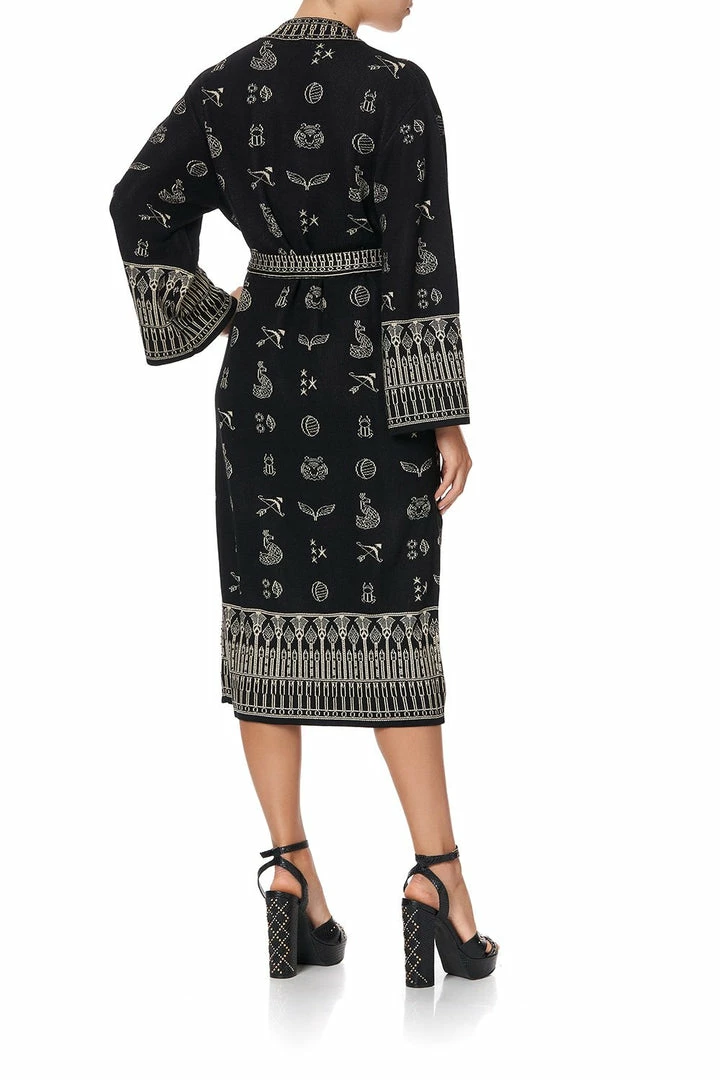Camilla EBoutique (US) Up To 50% Off KNIT JACQUARD ROBE WITH WIDE SLEEVE COBRA KING