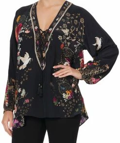 Camilla EBoutique (US) Up To 30% Off LACE UP BLOUSE MIRROR MIRROR