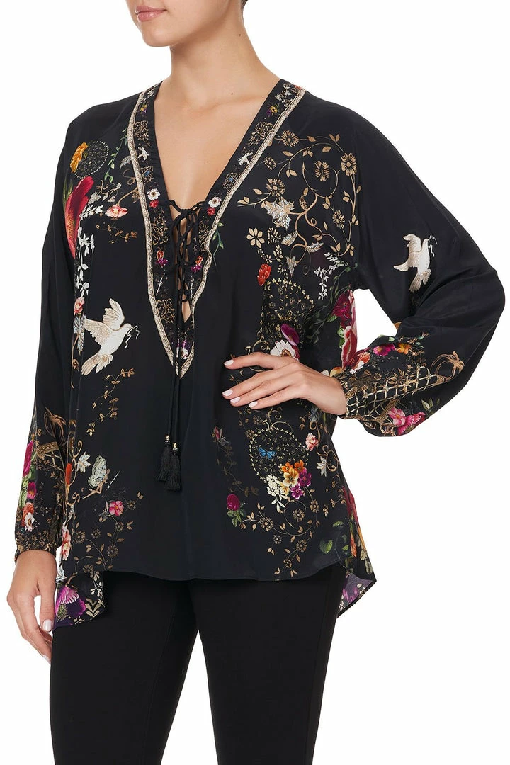 Camilla EBoutique (US) Up To 30% Off LACE UP BLOUSE MIRROR MIRROR