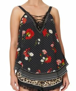 Camilla EBoutique (US) Sale Clothing LACE UP EYELET CAMI COASTAL PARISIENNE