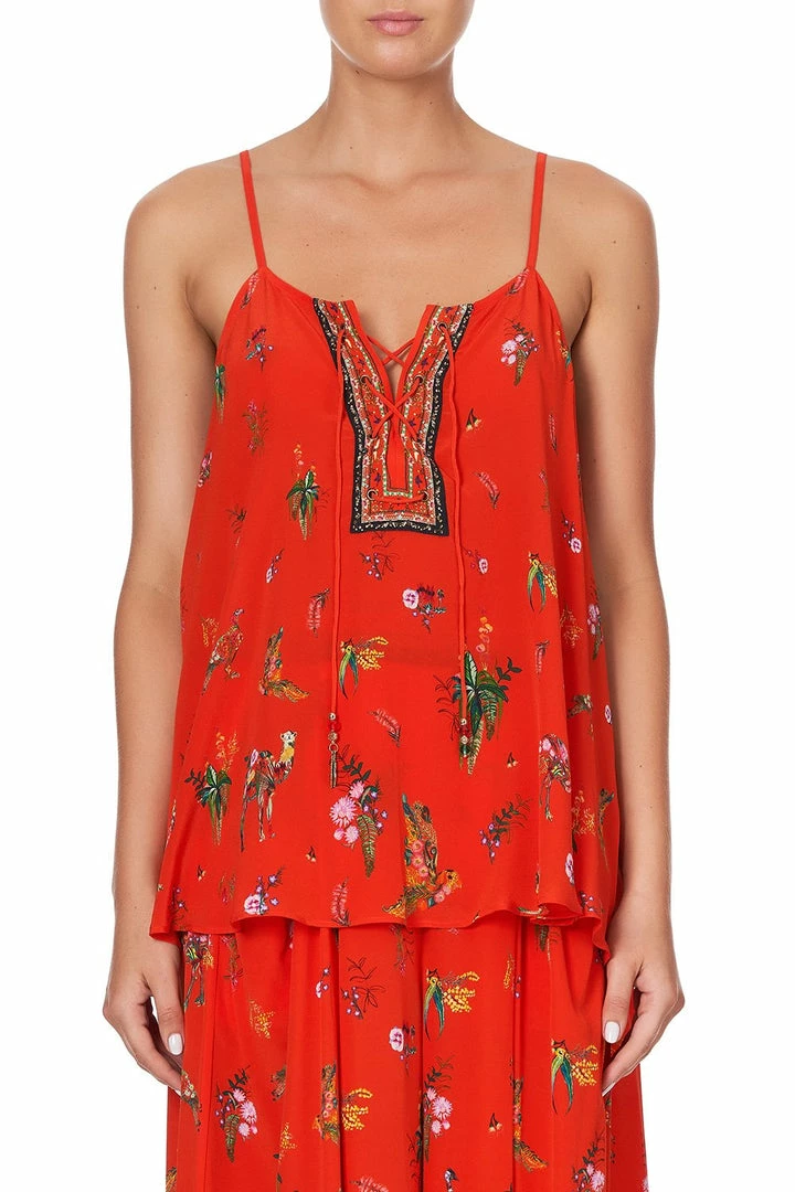 Camilla EBoutique (US) LACE UP FRONT CAMI CINEMA PARADISO Up To 50% Off