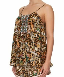 Camilla EBoutique (US) LACE UP FRONT CAMI FAUNA ELECTRO Up To 40% Off