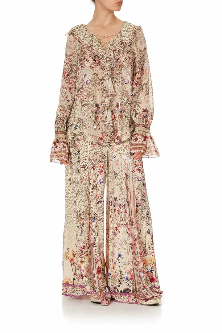 Camilla EBoutique (US) LACE UP RUFFLE BLOUSE DRIFTING DREAMER Up To 50% Off