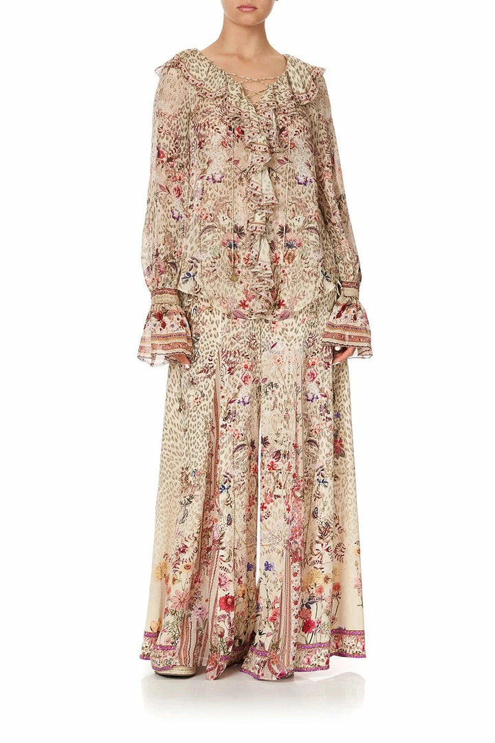 Camilla EBoutique (US) LACE UP RUFFLE BLOUSE DRIFTING DREAMER Up To 50% Off