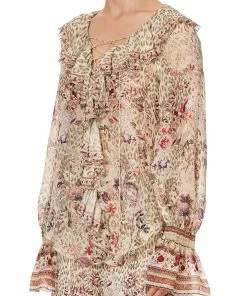 Camilla EBoutique (US) LACE UP RUFFLE BLOUSE DRIFTING DREAMER Up To 50% Off