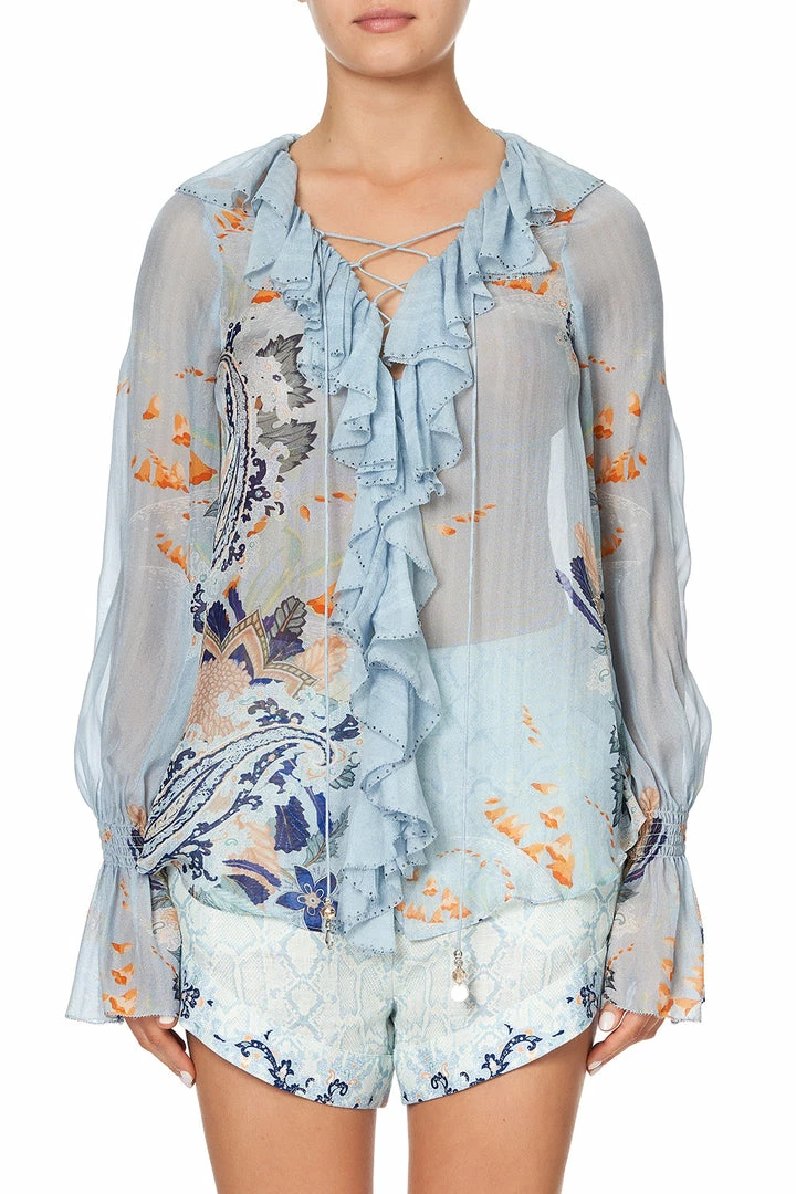 Camilla EBoutique (US) Up To 40% Off LACE UP RUFFLE BLOUSE FRASER FANTASIA