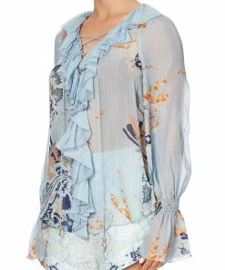 Camilla EBoutique (US) Up To 40% Off LACE UP RUFFLE BLOUSE FRASER FANTASIA