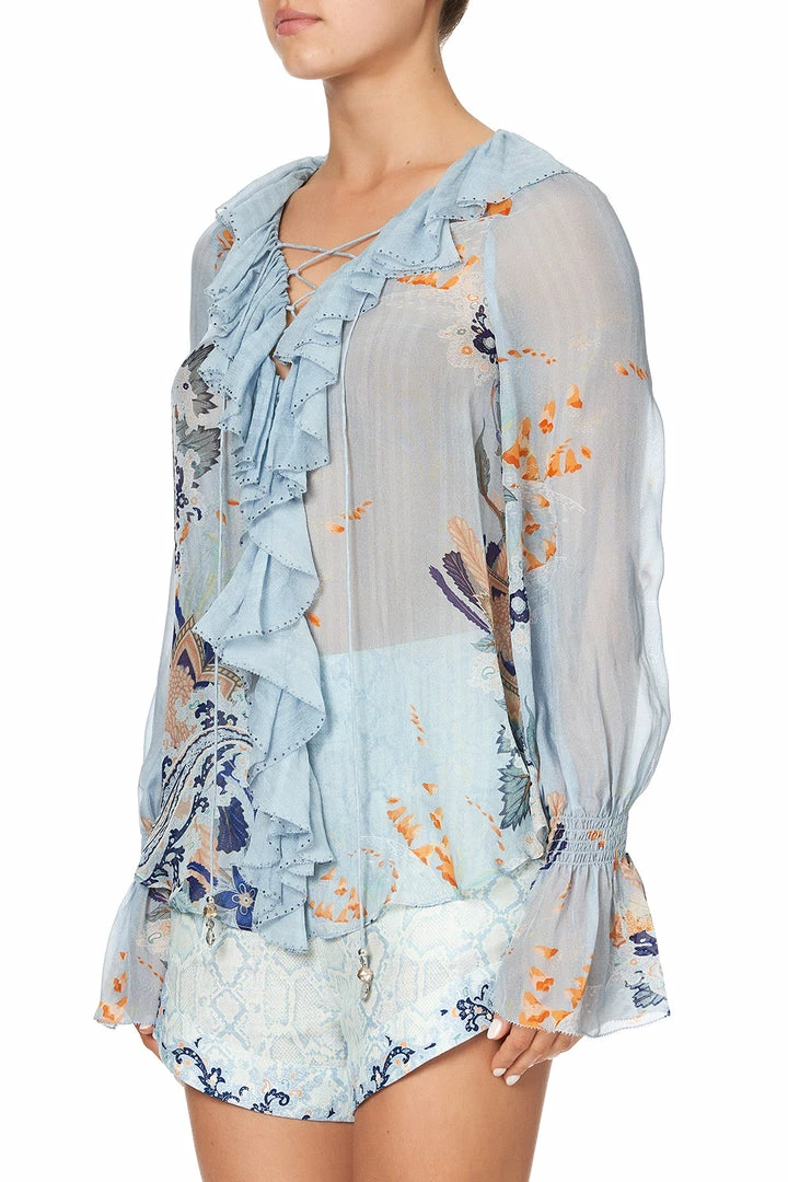 Camilla EBoutique (US) Up To 40% Off LACE UP RUFFLE BLOUSE FRASER FANTASIA