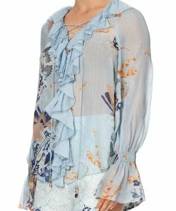 Camilla EBoutique (US) Up To 40% Off LACE UP RUFFLE BLOUSE FRASER FANTASIA