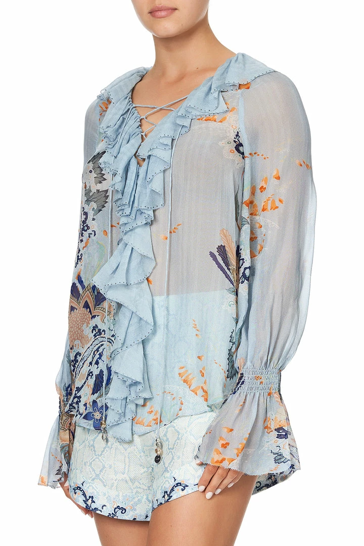 Camilla EBoutique (US) Up To 40% Off LACE UP RUFFLE BLOUSE FRASER FANTASIA