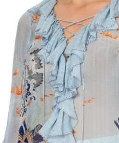 Camilla EBoutique (US) Up To 40% Off LACE UP RUFFLE BLOUSE FRASER FANTASIA