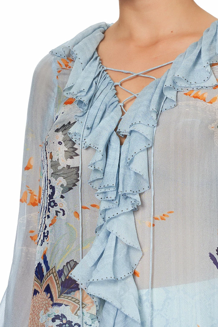 Camilla EBoutique (US) Up To 40% Off LACE UP RUFFLE BLOUSE FRASER FANTASIA