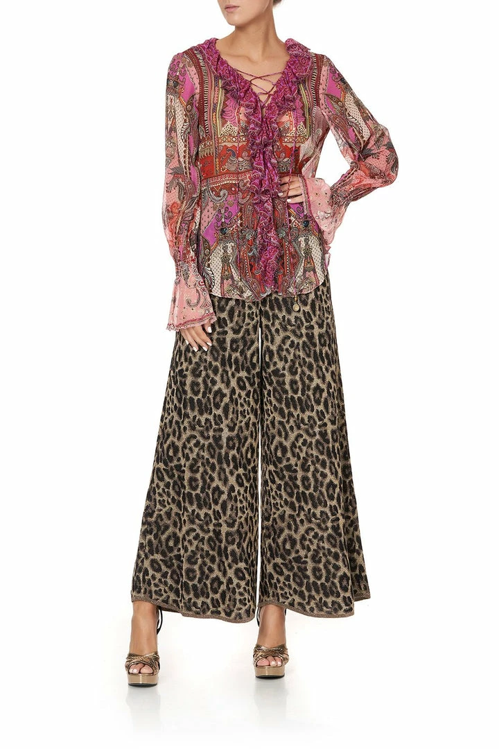 Camilla EBoutique (US) Up To 50% Off LACE UP RUFFLE BLOUSE LOTUS LOVERS