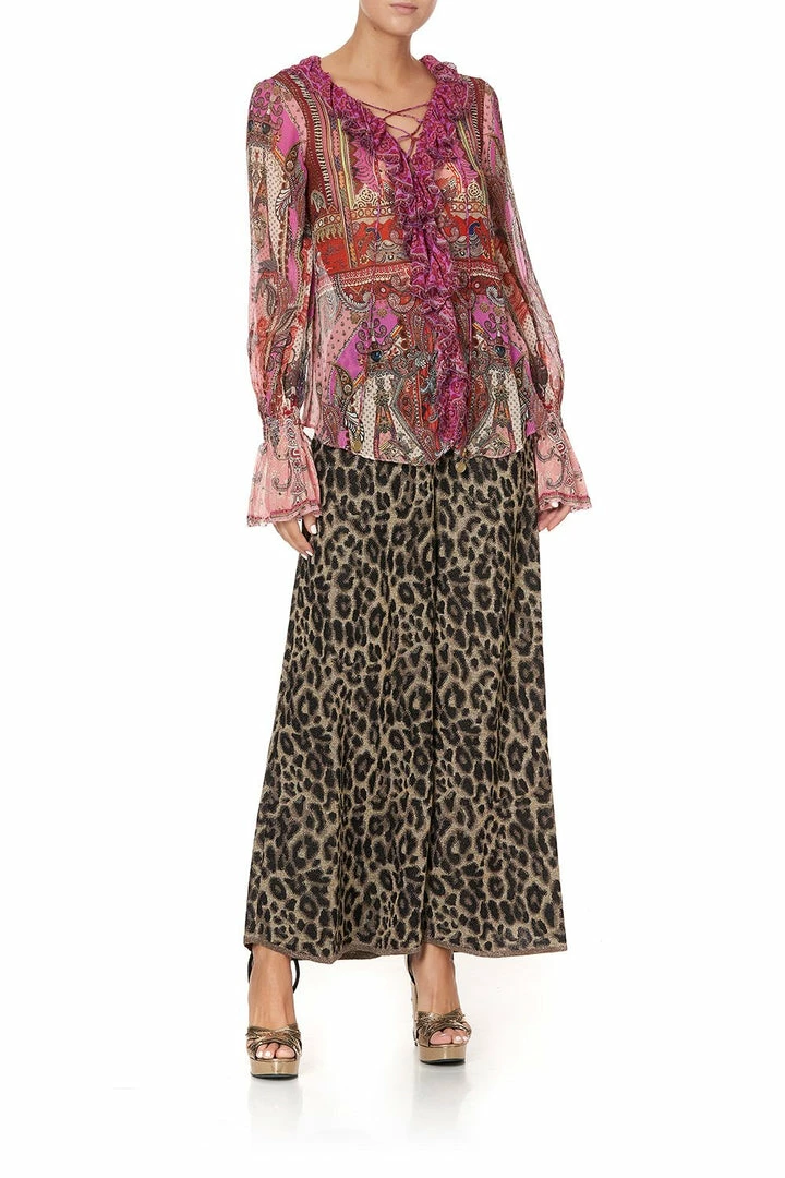 Camilla EBoutique (US) Up To 50% Off LACE UP RUFFLE BLOUSE LOTUS LOVERS