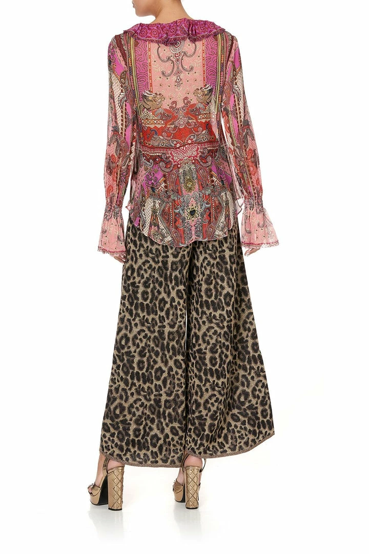 Camilla EBoutique (US) Up To 50% Off LACE UP RUFFLE BLOUSE LOTUS LOVERS